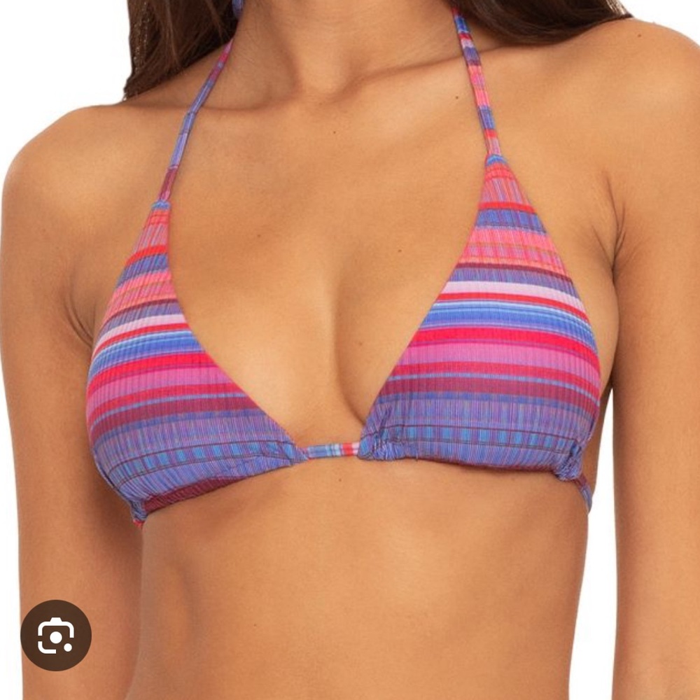 Becca Stripe Therapy reversible triangle bikini top medium - Picture 5 of 10